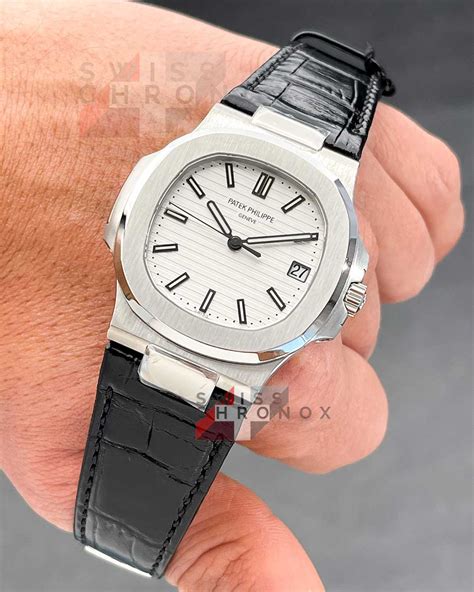 patek philippe ladies watch leather strap|patek philippe nautilus rubber strap.